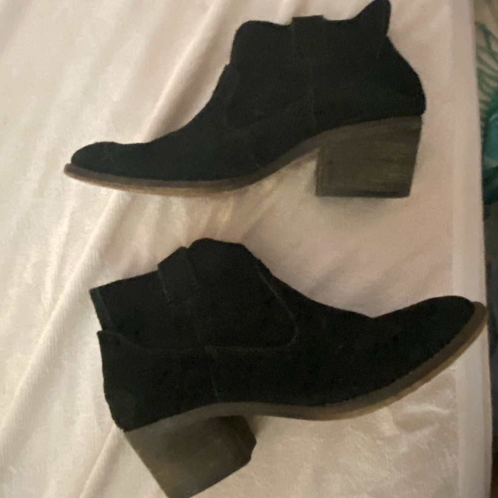Black suede booties